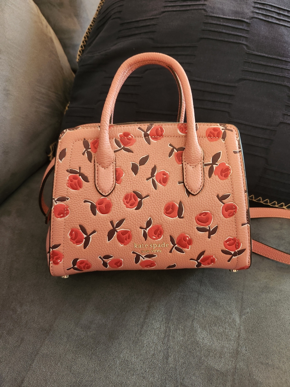 Kate Spade Knott Ditsy Rose Leather Satchel